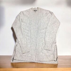 T By Talbots Womens XS Open Front Cardigan Sweater Ribbed Side Zippers Knit